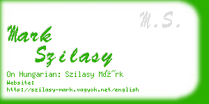 mark szilasy business card